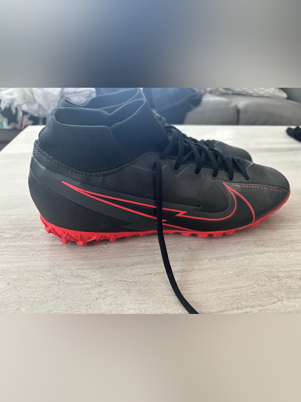 Nike Black and Red Turf Soccer Shoes